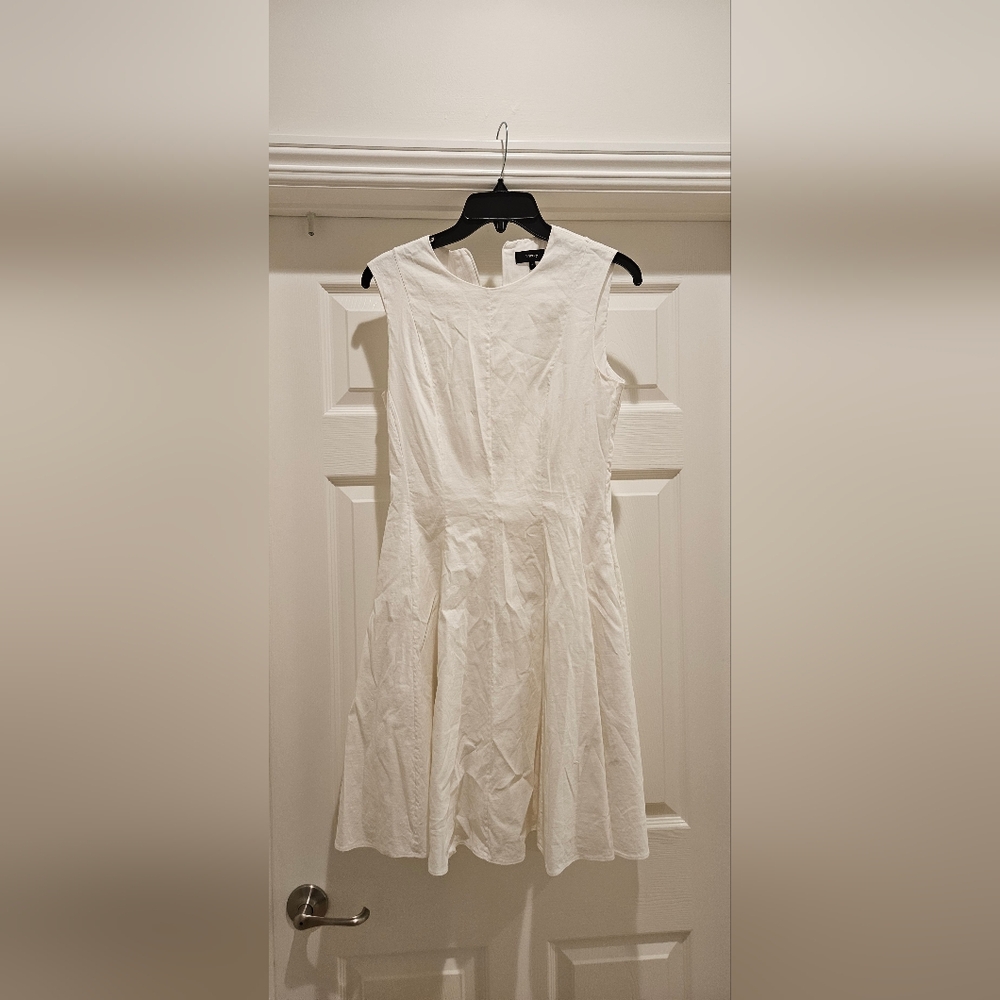 Theory Ivory Sleeveless Mini Dress